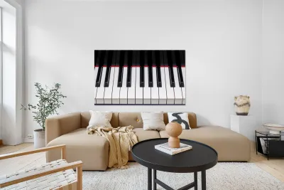 Close up of piano keys Reproduction