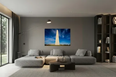 Wide angle view of Washington Monument Reproduction