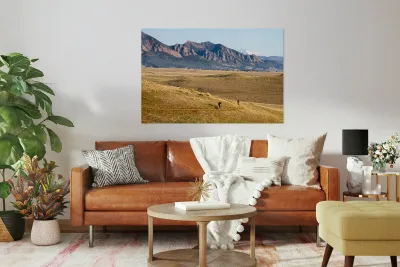 Colorado Mountain Biking Fun Flatirons Longs Peak View Reproduction