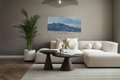 Flatirons Longs Peak Winter Panorama Reproduction