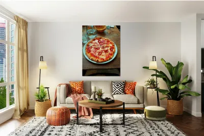 Pepperoni Pizza Pie Portrait Reproduction