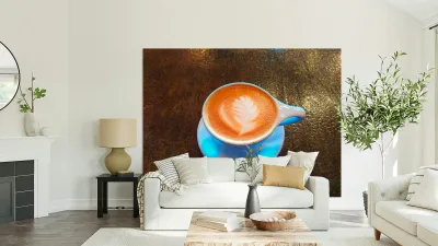 Frothy Feather Lavender Vanilla Latte Reproduction