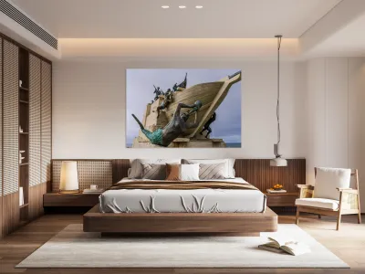 Mariners Monument to Magellan on seafront in Punta Arenas Chile Reproduction