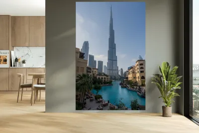 Restaurants and cafes of Dubai downtown business district Reproduction