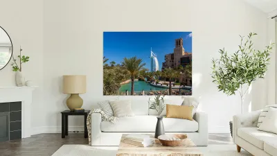 Artificial waterways around Souk Madinat Jumeirah in UAE Reproduction