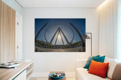 Fisheye view of Ain Dubai observation wheel on Bluewaters Island Reproduction