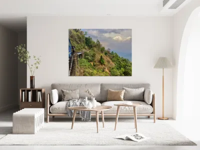 Toy Train by the Mountain Reproduction