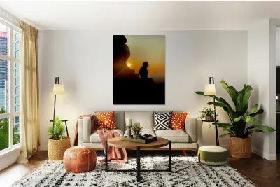 Enlightened Monkey at Sunset Reproduction