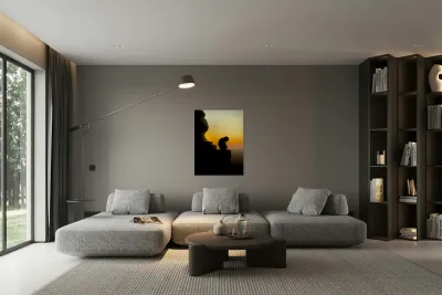 Meditative Monkey at Sunset Reproduction