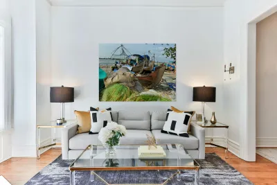 Fishing Boats on the Beach Reproduction