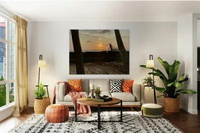 Sunset Behind the Wall Reproduction