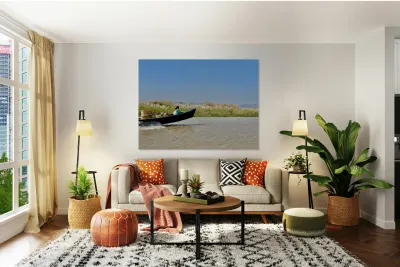 Fast Boat on the River Reproduction