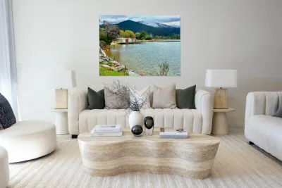 Huts on the Lake Reproduction