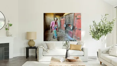 Man Fuelling Up the Fire Reproduction