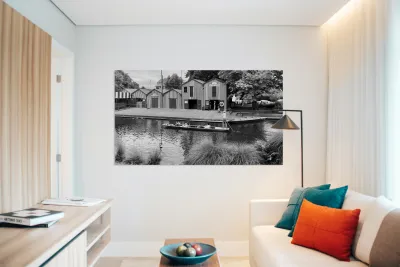 BW Gondola on the River Reproduction