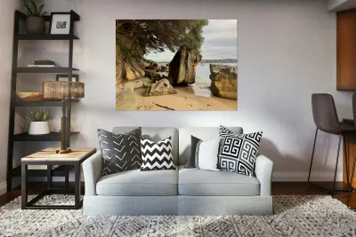 Sideway Rock on the Beach Reproduction