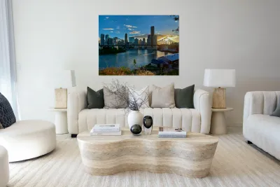 Brisbane Bridge at Sunset Reproduction