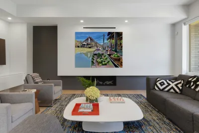 Coconut & Durian on a Boat in a Market Reproduction