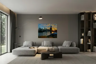 Brisbane Bridge at Sunset 2 Reproduction