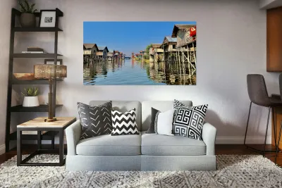 Inle Lake Reflections 4 Reproduction