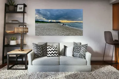 Sun Peaking Through a Dark Sky 1 Reproduction