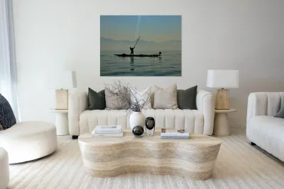 Inle Lake Fisherman 2 in Myanmar Reproduction