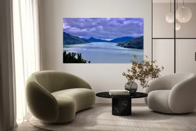 Grey Sky Over the Lake Reproduction