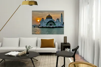 Masjit Selat Mosque Melaka 2 Reproduction