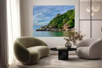 Bungalows on the Coast Reproduction