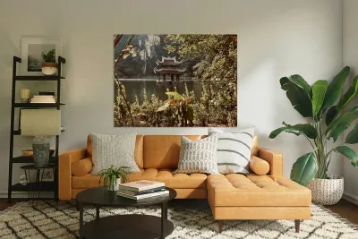 Pagoda on the Lake Vietnam Reproduction