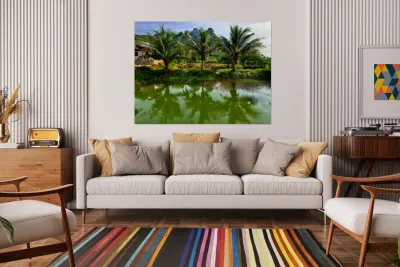 Palm Tree Trio Reflections Reproduction