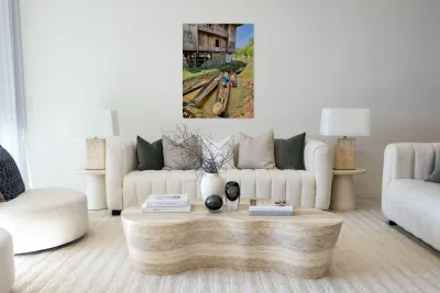 Slim Boats Parked Reproduction