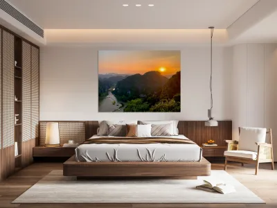 Dam Sen Hang Mua Viewpoint at Sunset Reproduction