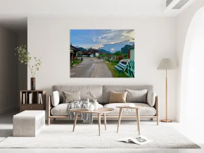 Walking Around Vang Vieng Laos Reproduction