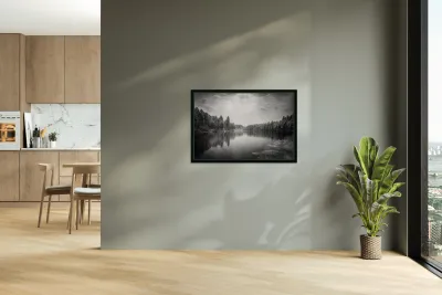 Exploring the Mystical Beauty of Center Lake: A Smokey Pond Reproduction