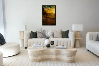 Golden Glow at Custer Ranch: A South Dakota Sunset Reproduction