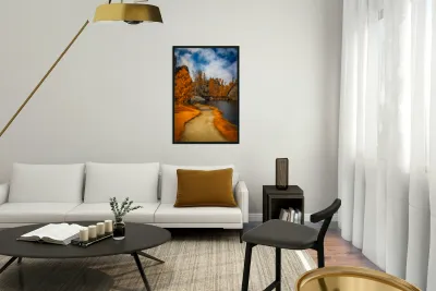  Autumnal Serenity: Sylvan Lake Path in Infrared Reproduction