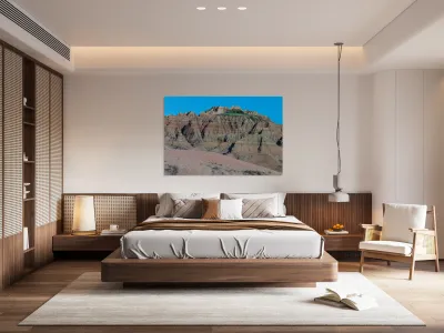 Contrasting Colors and Textures in the Badlands of South Dakota Reproduction