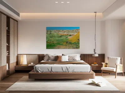 Colorful Layers - Geologic Splendor at Badlands Overlook Reproduction