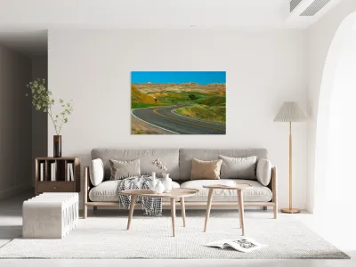 Colorful Winding Roads - Exploring the Badlands in South Dakota Reproduction