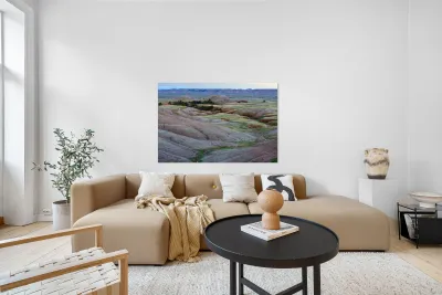 South Dakota Badlands and Colorful Morning Grasslands Reproduction