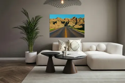 Majestic Badlands of South Dakota - A Scenic Drive of Natural Beauty Reproduction