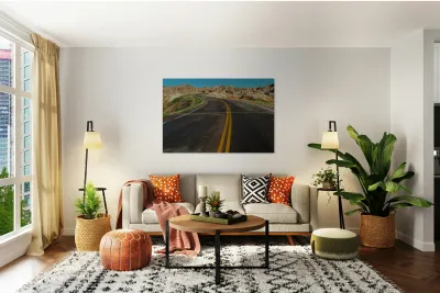 Journey of Colors Driving Through the Enchanting Badlands Reproduction