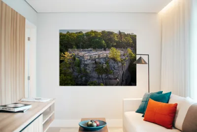 Aerial view of Coopers Rock overlook and viewpoint Reproduction