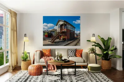 Oswestry South railway signal control box in Shropshire Reproduction