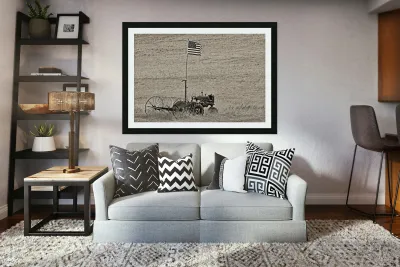 Flag on a Tractor Reproduction