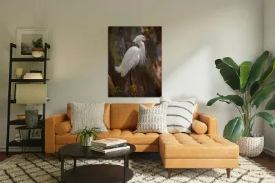 Great egret in Everglades Reproduction