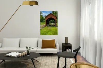 Dents Run Covered bridge near Morgantown WV Reproduction