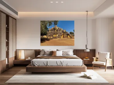 Me Nu Brick Monastery Myanmar Reproduction