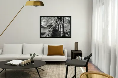 Monochrome Serenity: Exploring Yorks Riverside Beauty Reproduction